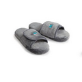 Silver Gray Plush Lounge Slippers (Large/Extra Large)
